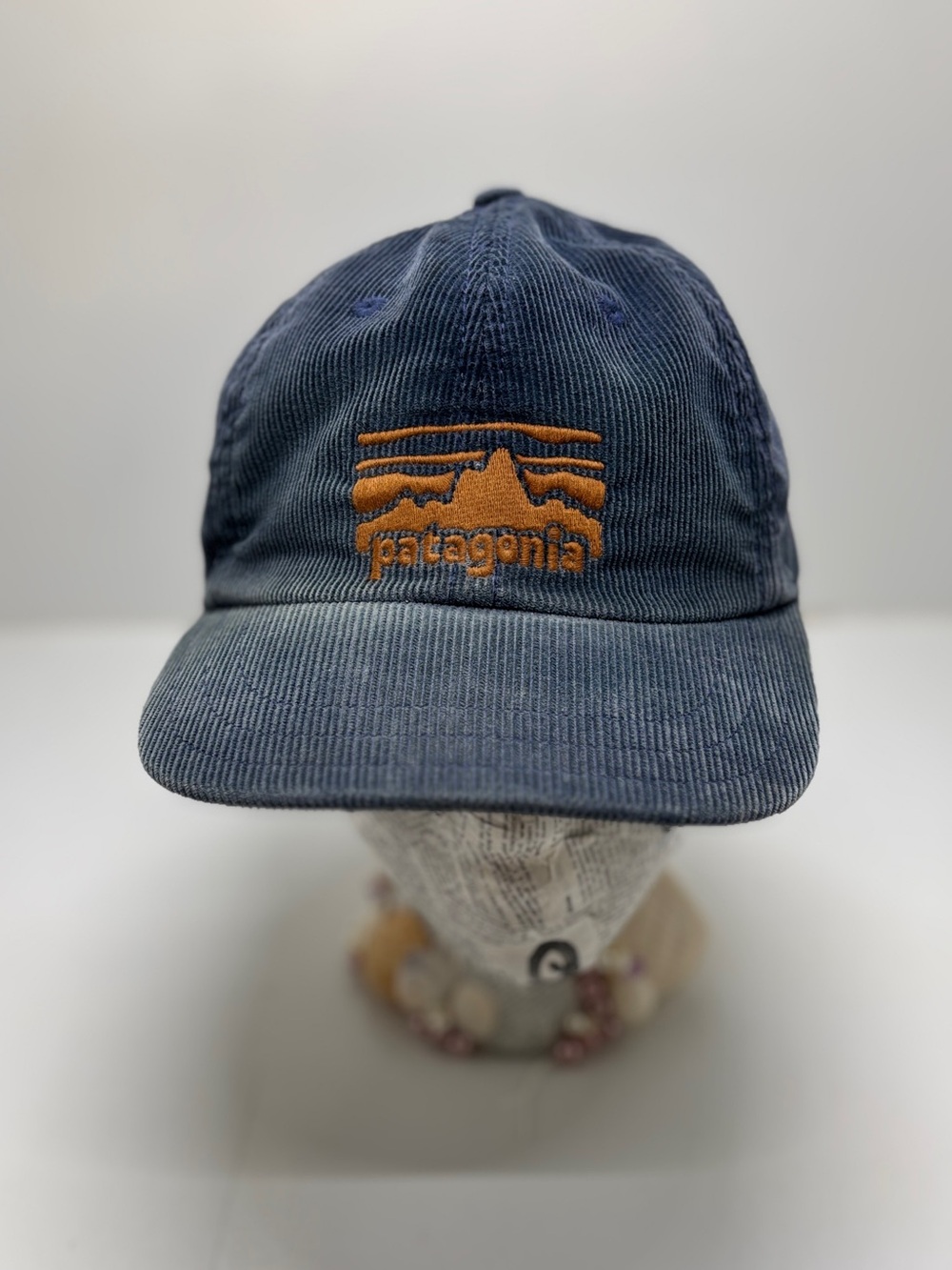 Patagonia Corduroy Strapback Hat Blue Embroidered Logo Adjustable Cap Vietnam - Picture 2 of 7